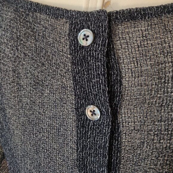 Mesh Button Back Boatneck Long Sleeve Blouse - Picture 3 of 7